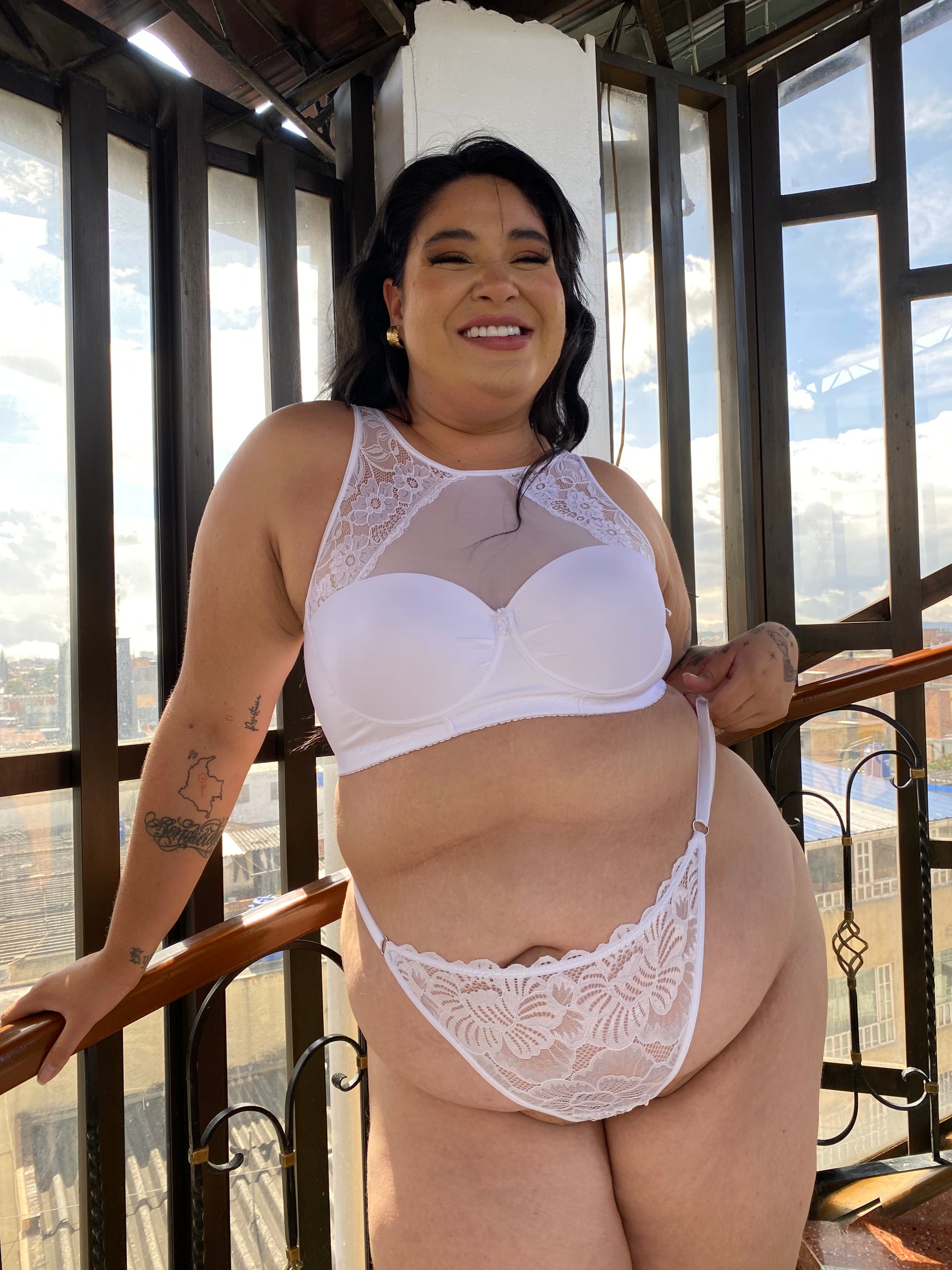 Bra White Rose