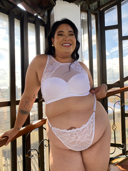 Bra White Rose