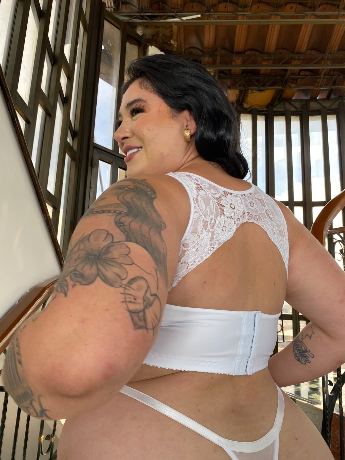 Bra White Rose