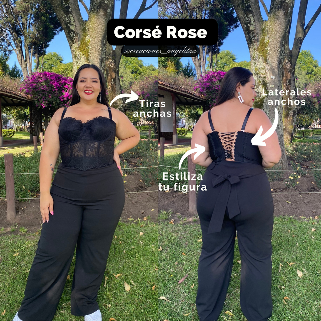Corset Rose Black