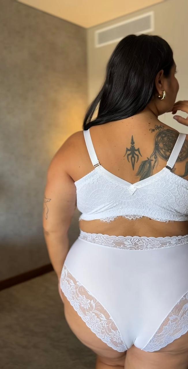 Pink White Bra