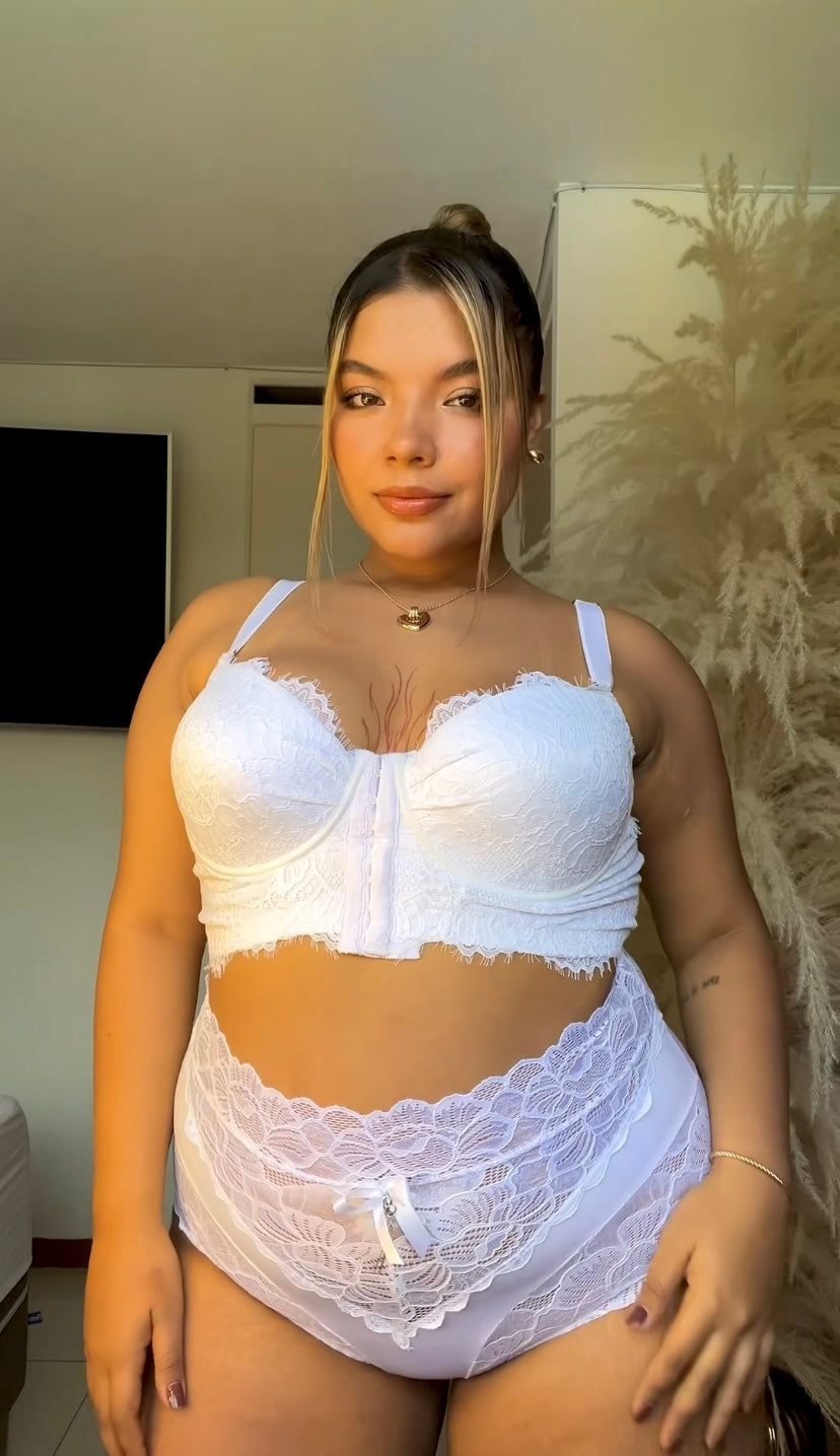 Pink White Bra